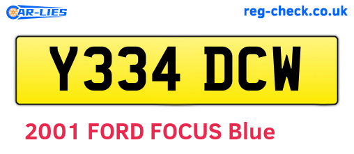 Y334DCW are the vehicle registration plates.