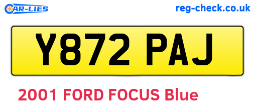 Y872PAJ are the vehicle registration plates.