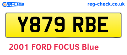 Y879RBE are the vehicle registration plates.
