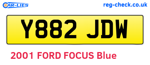 Y882JDW are the vehicle registration plates.