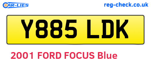 Y885LDK are the vehicle registration plates.