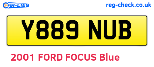 Y889NUB are the vehicle registration plates.