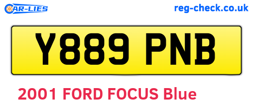 Y889PNB are the vehicle registration plates.