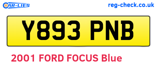 Y893PNB are the vehicle registration plates.