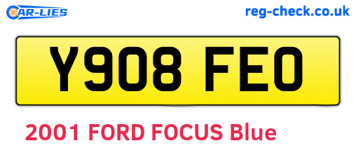 Y908FEO are the vehicle registration plates.