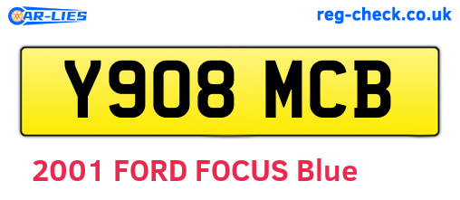 Y908MCB are the vehicle registration plates.