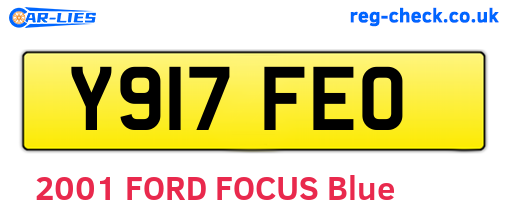 Y917FEO are the vehicle registration plates.