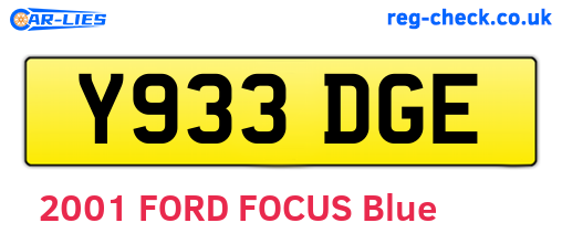 Y933DGE are the vehicle registration plates.