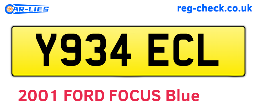 Y934ECL are the vehicle registration plates.