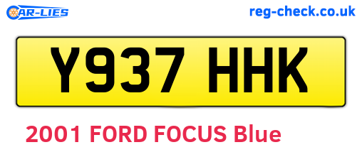 Y937HHK are the vehicle registration plates.