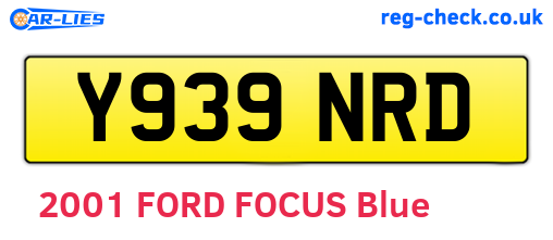 Y939NRD are the vehicle registration plates.