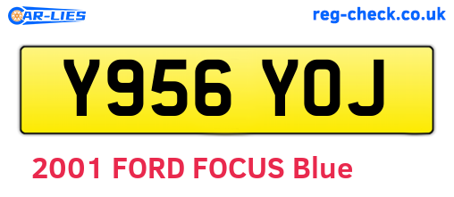 Y956YOJ are the vehicle registration plates.
