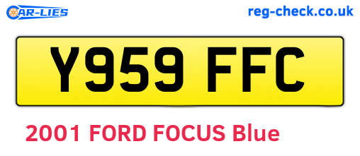Y959FFC are the vehicle registration plates.
