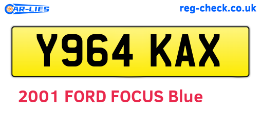 Y964KAX are the vehicle registration plates.