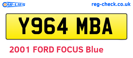 Y964MBA are the vehicle registration plates.