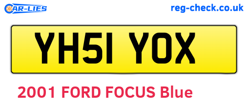 YH51YOX are the vehicle registration plates.
