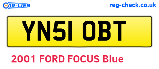 YN51OBT are the vehicle registration plates.