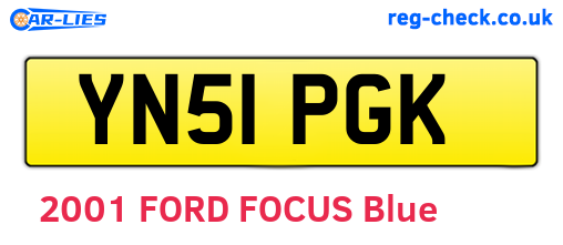 YN51PGK are the vehicle registration plates.
