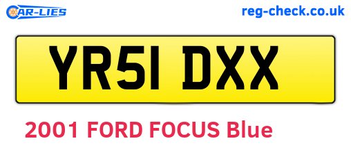 YR51DXX are the vehicle registration plates.