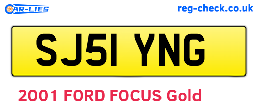 SJ51YNG are the vehicle registration plates.