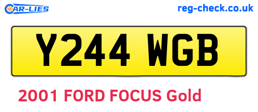 Y244WGB are the vehicle registration plates.