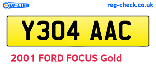 Y304AAC are the vehicle registration plates.