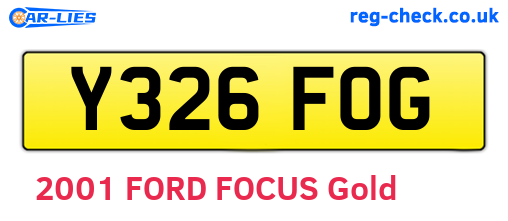 Y326FOG are the vehicle registration plates.