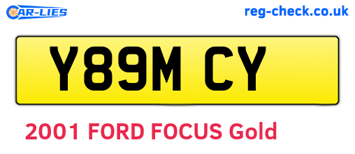 Y89MCY are the vehicle registration plates.