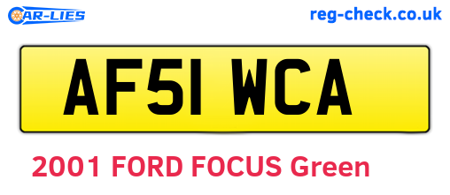 AF51WCA are the vehicle registration plates.