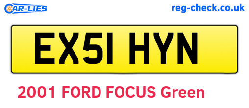 EX51HYN are the vehicle registration plates.