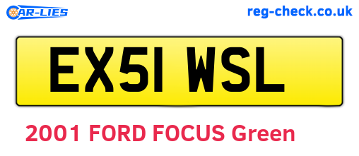 EX51WSL are the vehicle registration plates.