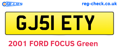 GJ51ETY are the vehicle registration plates.