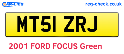 MT51ZRJ are the vehicle registration plates.