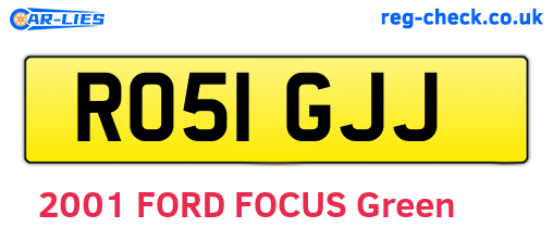 RO51GJJ are the vehicle registration plates.