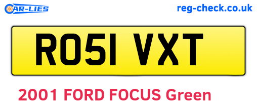 RO51VXT are the vehicle registration plates.