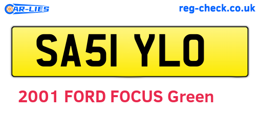 SA51YLO are the vehicle registration plates.