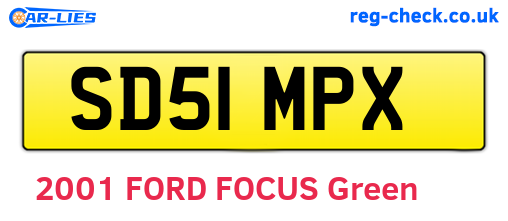 SD51MPX are the vehicle registration plates.