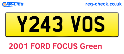Y243VOS are the vehicle registration plates.