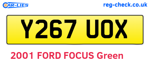 Y267UOX are the vehicle registration plates.