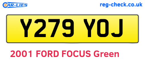 Y279YOJ are the vehicle registration plates.