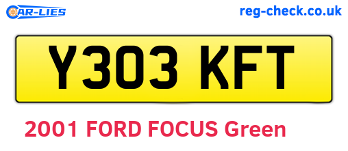 Y303KFT are the vehicle registration plates.
