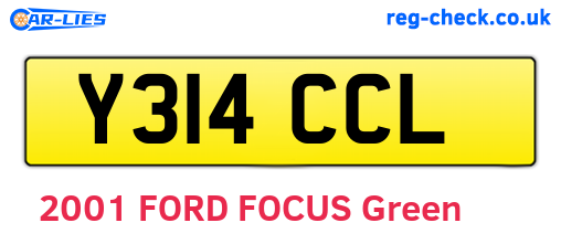 Y314CCL are the vehicle registration plates.