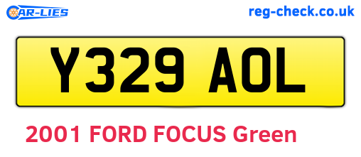 Y329AOL are the vehicle registration plates.
