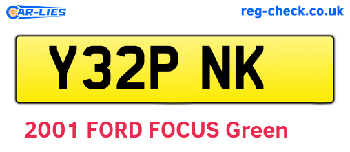 Y32PNK are the vehicle registration plates.
