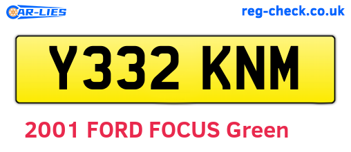 Y332KNM are the vehicle registration plates.