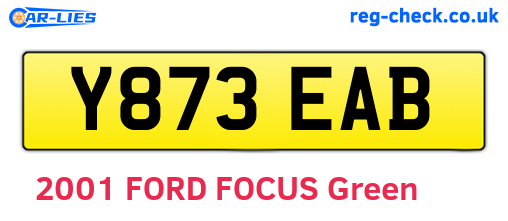 Y873EAB are the vehicle registration plates.