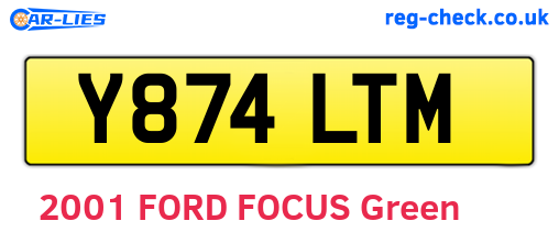 Y874LTM are the vehicle registration plates.