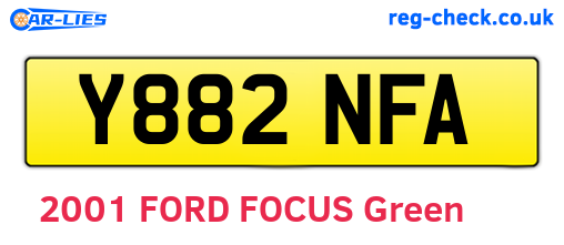 Y882NFA are the vehicle registration plates.