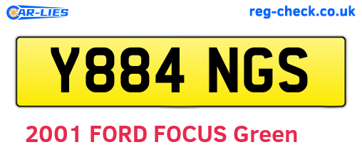 Y884NGS are the vehicle registration plates.