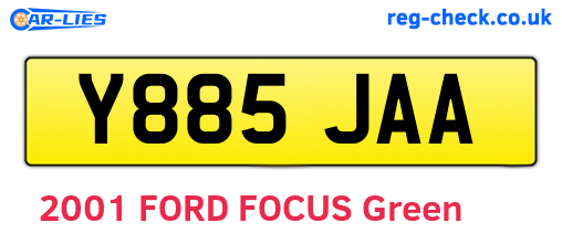 Y885JAA are the vehicle registration plates.